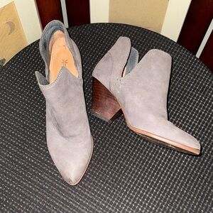 Frye Gray Heeled Ankle Boots